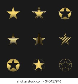 Super Golden Star Logo Set For Your Company