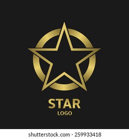 Super golden star vector logo icon for your company