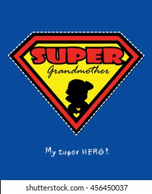 Super grandmother vector design card