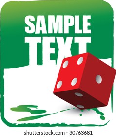 super grunge background with red dice