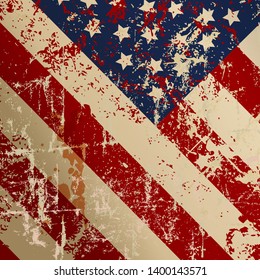 Super grunge distressed USA flag, vector illustration