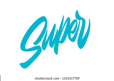 Super hand drawn vector lettering design. Comics style. Design for t shirt printing Vector Graphic - Vector