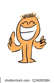 Super Happy Men Cartoon Illustratuib