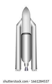 Super heavy carrier rocket isolated on white background. Vector illustration.