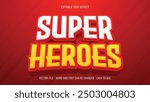 Super hero 3d editable text effect, cartoon text style effect