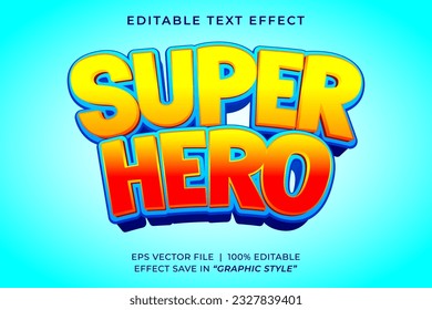 Super Hero 3D editable text effect template