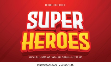 Super hero 3d editable text effect, cartoon text style effect