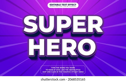 Super Hero 3D Text Style Effect with Editable Text