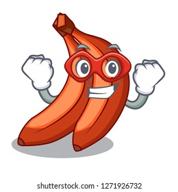 Super hero abunch in red bananas fruit character
