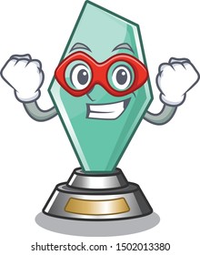 Super hero acrylic trophy isolated with the mascot