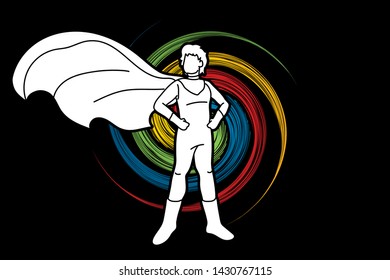 Super Hero action cartoon graphic vector