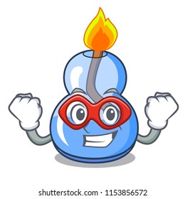 Super hero alcohol burner character cartoon