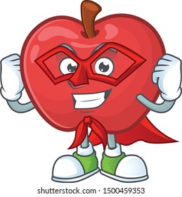 Super hero apple fruit character mascot for health dessert