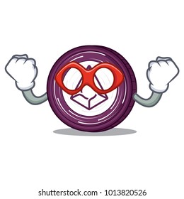 Super hero Augur coin character cartoon