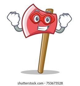 Super hero axe character cartoon style vector illustration