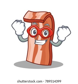 Super hero bacon character cartoon style