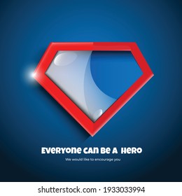 super hero badge tag label and logo on blue pattern