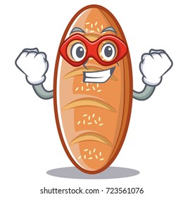Super hero baked bread character cartoon