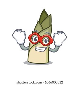 Super hero bamboo shoot character cartoon