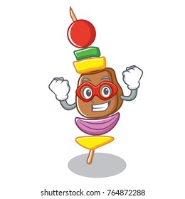 Super hero barbecue character cartoon style