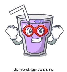 Super hero berry smoothie character cartoon