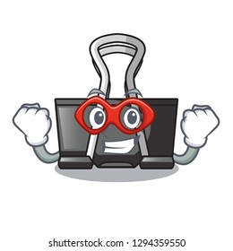 Super hero binder clip isolated on the cartoon