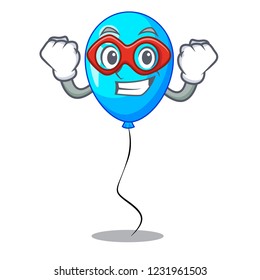 Super hero blue balloon character on the rope