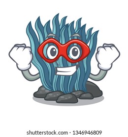 Super hero blue seaweed isolated in the character
