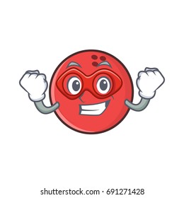 Super hero bowling ball character cartoon