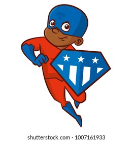 Super hero boy Cartoon character Isolated Vector illustration