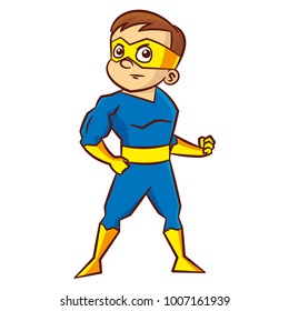 Super hero boy Cartoon character Isolated Vector illustration