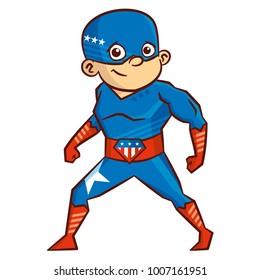 Super hero boy Cartoon character Isolated Vector illustration