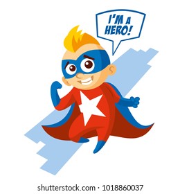 Super hero boy Cartoon character Isolated Vector illustration