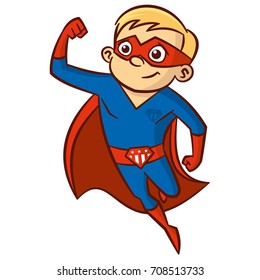 Super hero boy Cartoon character Isolated Vector illustration