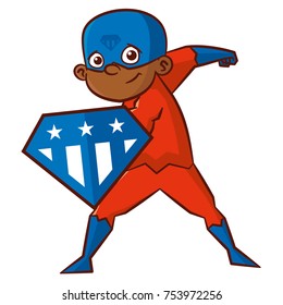 Super hero boy Cartoon character Isolated Vector illustration