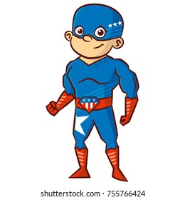 Super hero boy Cartoon character Isolated Vector illustration
