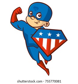 Super hero boy Cartoon character Isolated Vector illustration