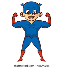 Super hero boy Cartoon character Isolated Vector illustration