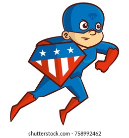 Super hero boy Cartoon character Isolated Vector illustration
