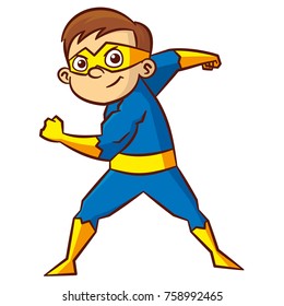 Super hero boy Cartoon character Isolated Vector illustration