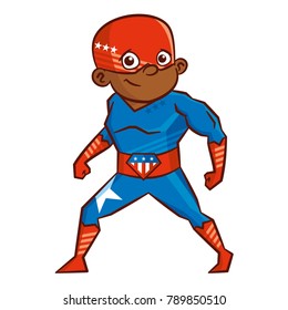 Super hero boy Cartoon character Isolated Vector illustration