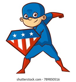 Super hero boy Cartoon character Isolated Vector illustration