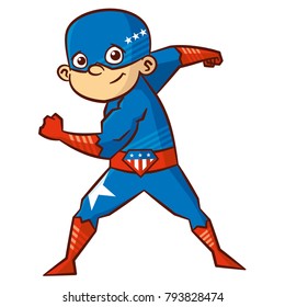 Super hero boy Cartoon character Isolated Vector illustration