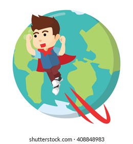 Super hero boy protect the world