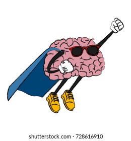 Super hero brain cartoon