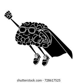 Super hero brain cartoon