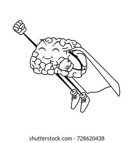 Super hero brain cartoon