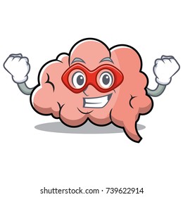 Super hero brain character cartoon mascot