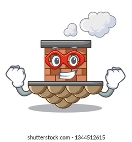 Super hero brick chimney isolated in the character
