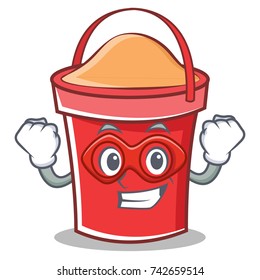 Super hero bucket character cartoon style